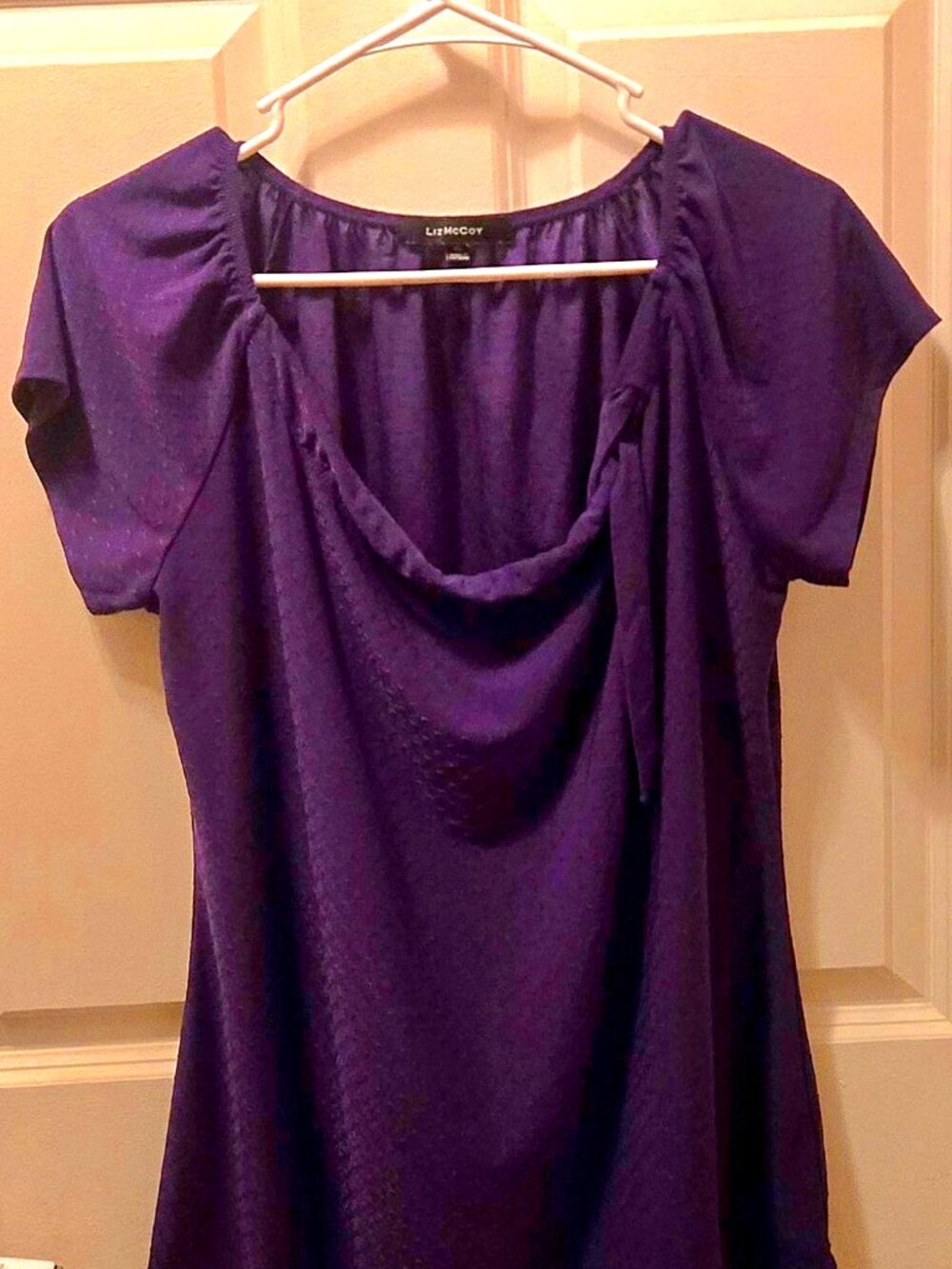 Liz McCoy Purple Cowl Neck Blouse Size XL